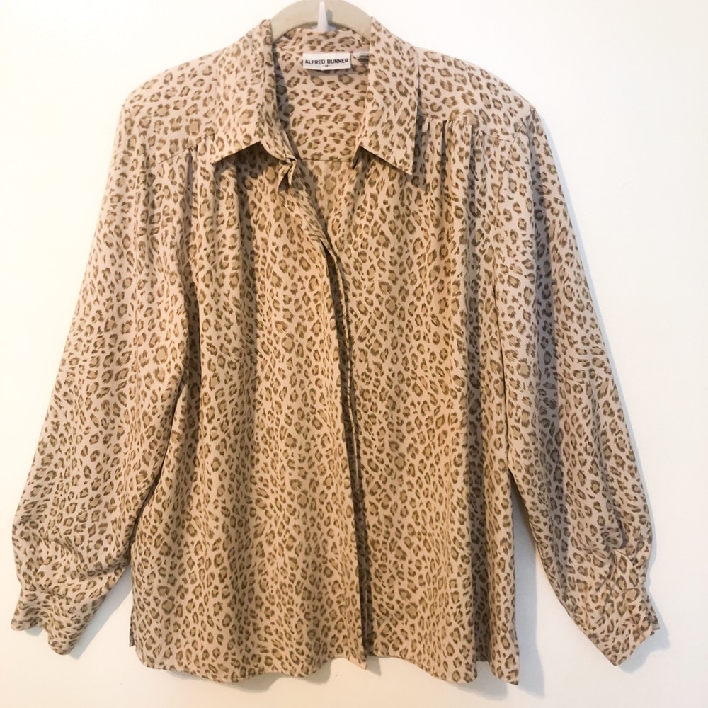 Leopard Print Button Down Blouse